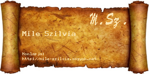 Mile Szilvia névjegykártya