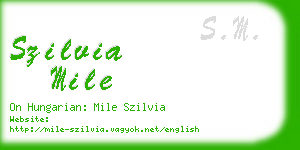 szilvia mile business card